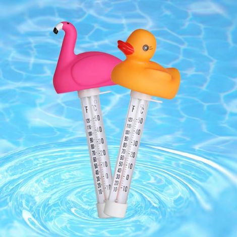 thermomètres flottants précis pour jacuzzi spa baignoire bassin à poissons Flamingo + Canard Lot de 2 (1/5)