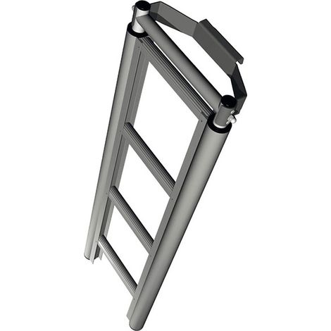 Altezza da 2.06 a 3.38m - Scala telescopica per portapacchi con ganci per lo stoccaggio - E7/CR