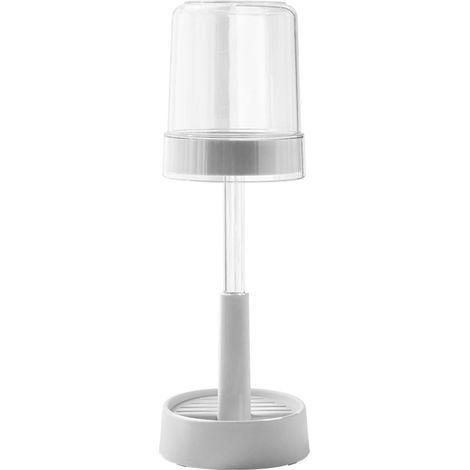 Soporte de cepillos de dientes ajustable con tapa – organizador de baño de 3 compartimentos, apto para cepillos eléctricos y manuales y pasta de dientes, soporte de almacenamiento para lavabo/encimera