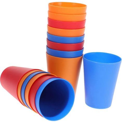 15 gobelets en plastique colorés, réutilisables, pour boissons à la maison, fêtes et autres occasions (101-200 ml, couleurs assorties).-M (1/3)
