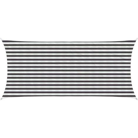 Voiles d'ombrage gris anthracite et blanches, 2 x 4,5 mètres en PEHD (1/2)