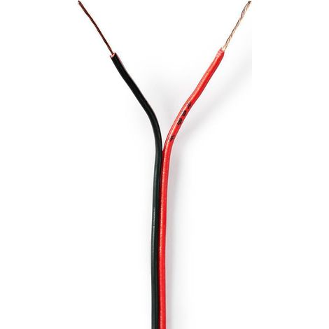Cavo per altoparlanti 2x 035 mm cca 1000 m rotondo pvc rosso nero con etichetta