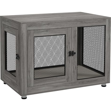 Meuble Décoratif et Cage pour Chien 94x60x71,5 cm avec Coussin Hydrofuge et Double Porte pour Salon (1/5)