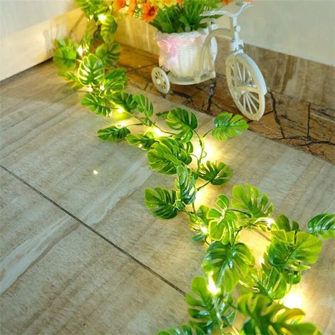 Guirlandes lumineuses Led à piles avec feuilles de tortue, décoration de Table de mariage, Jungle, fête d'anniversaire (1/5)