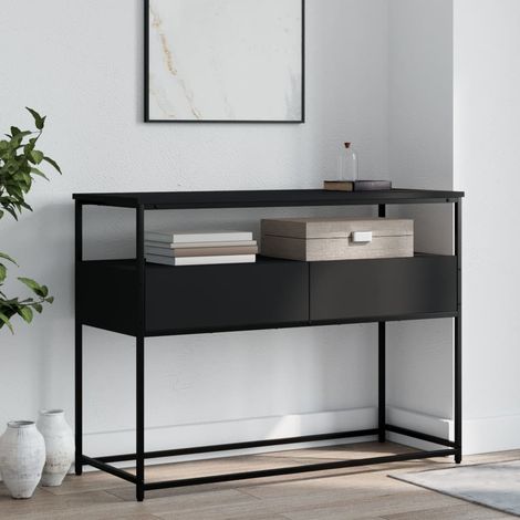 vidaXL Tavolino Consolle Nero 100x40x75 cm in Legno Multistrato (1/5)