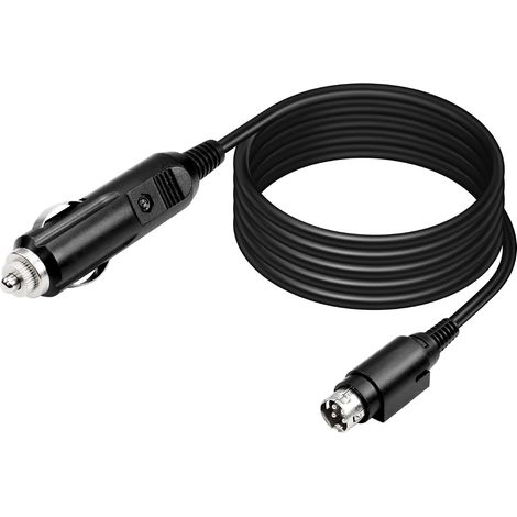 Câble d'alimentation de voiture 12 V DC 18 AWG de 2,5 m, allume-cigare mâle vers mini DIN mâle à 4 broches pour DVD, TV LCD, DVR de voiture, appareil photo (1/5)