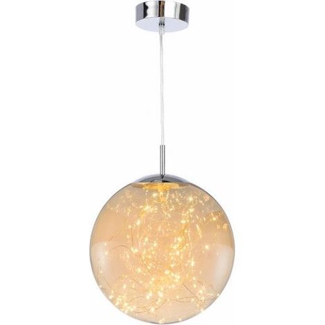 Lampada sospensione Universe sfera vetro cromata LED 18W Reality