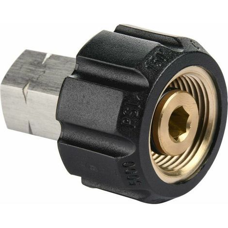 Adaptateur de nettoyeur haute pression, femelle métrique M22 à 1/4 pouce femelle NPT raccord, 5000 PSI (1/4)