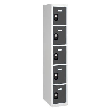 Vestiaire Colonne 5 cases - Elément départ - gris anthracite - Maxiburo