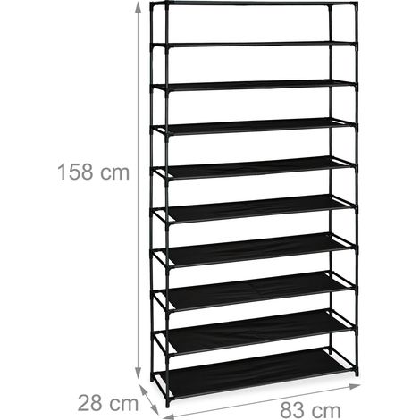 Scarpiera aperta design pratico ingresso 158 x 83 x 28 cm facile accesso in acciaio nero 130015408