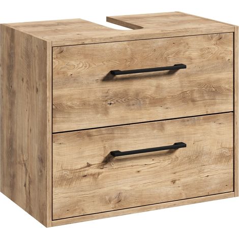 Badplaats Mobile Sottolavabo Florence 60 x 35 x 47 cm – Rovere Castagno – Mobile Sottolavabo con Foro (1/5)
