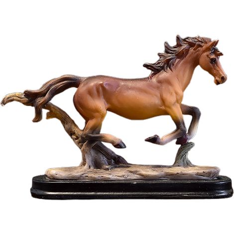 Figurine de Cheval Galopant Décorative en Résine - Statue Décorative Animal Domestique Élégante pour Bureau, Table et Vitrine - Dimensions 14x10x3.5cm (5.5x3.9x1.4in) - Design Léger et Détailé (1/4)