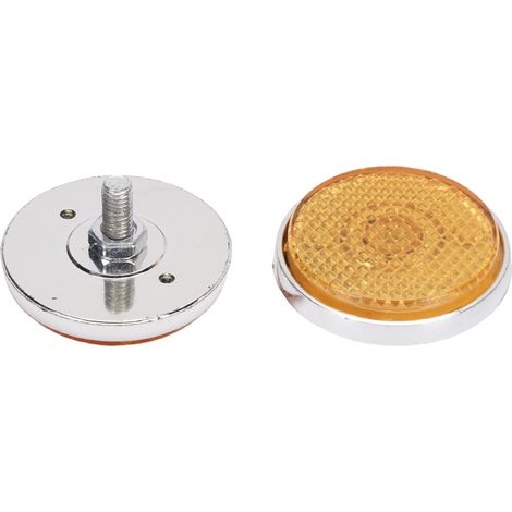 Catarifrangente per copriforcella anteriore moto, 2 pezzi, colore ambra, bullone riflettente rotondo M6 di ricambio per C70 CB100 CB175 CB350 Super Sport. (1/5)