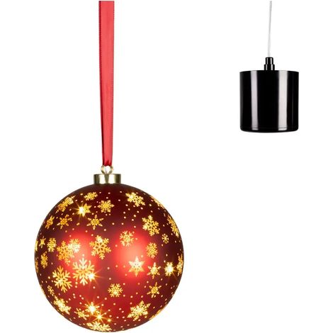 Sfera natalizia rossa con LED Ø19 cm (1/4)
