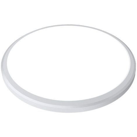 Plafonnier LED rond, diamètre 260 mm, 18 W, corps et lumière blancs, indice de protection IP54 (étanche), idéal pour les salles de bains, les chambres, les balcons, les cuisines et les salons. (1/5)