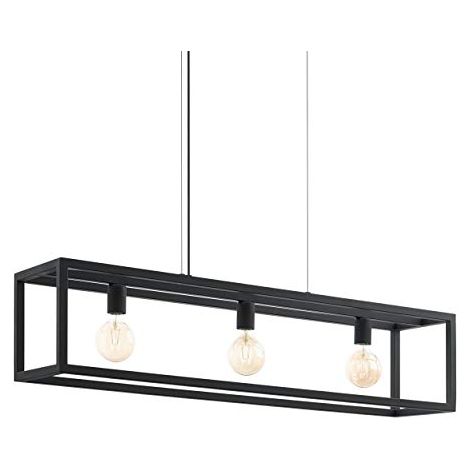 Lampadario A Sospensione Vintage Elswick Acciaio Nero 3 Luci E27 (1/4)