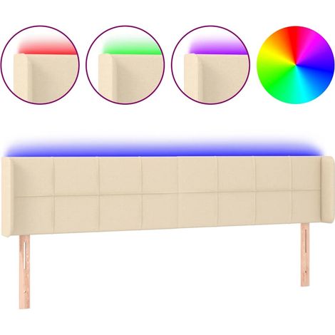 Maison Exclusive - Testiera a LED Crema 203x16x78/88 cm in Tessuto (1/5)