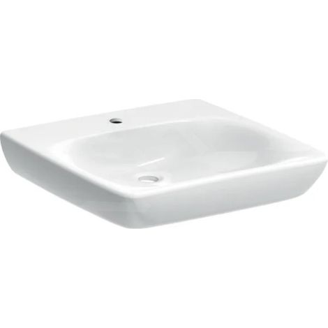 Geberit Selnova Comfort - Lavabo adapté aux PMR, 60x55 mm, sans trop-plein, trou pour le robinet, blanc 502.770.00.7 (1/2)