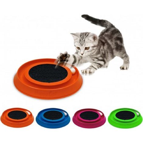 Trade Shop - Juguete Rascador Interactivo Para Gatos Happy Cat Made In Italy ø 35 Cm - (1/5)
