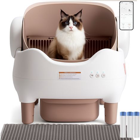 Janzdiys – Litière automatique autonettoyante 76L – Capteurs infrarouges – Application mobile – Bac à déchets 10L – Silencieuse moins de 20 dB