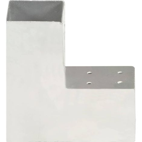 vidaXL Conector de postes en forma de L metal galvanizado 81x81 mm (1/2)
