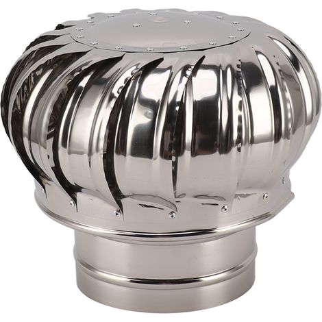 Chapeau de cheminée rotatif en acier inoxydable anti-refoulement avec collier de serrage, épaisseur 200. (1/5)