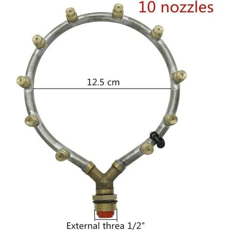 Anneau d'arrosage rond à têtes multiples – Brumisateur