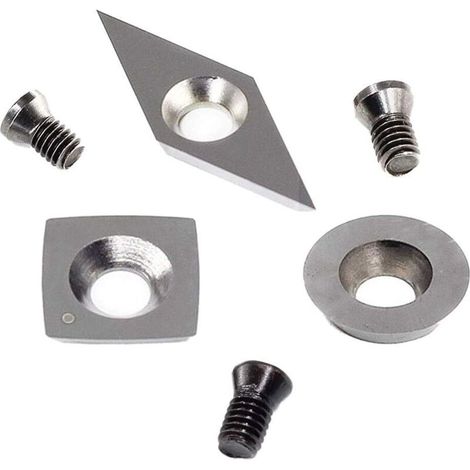 Aougo – Lot de 3 plaquettes de coupe en carbure de tungstène pour tour à bois – Carré 11mm, rond 12mm, diamant 28x10mm avec pointe – Coupe nette et durable (1/5)