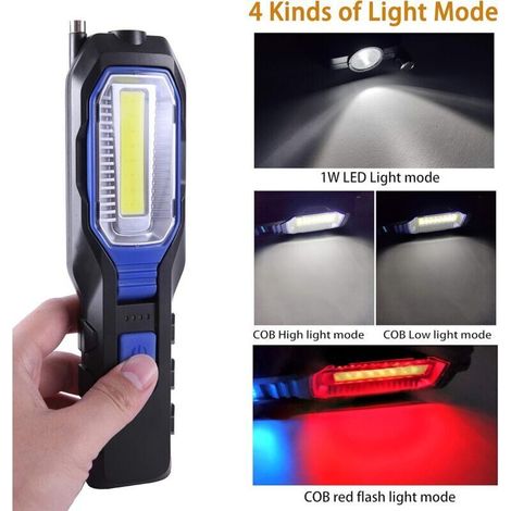 Lampe de travail portative à LED-lumière magnétique rechargeable USB,Source de lumière COB