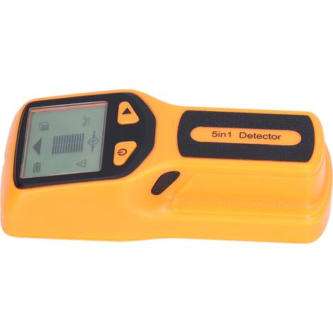 Détecteur de montants 5 en 1, scanner mural multifonctionnel, détecteur électronique de montants métalliques avec écran LCD HW430 Jaune (1/5)