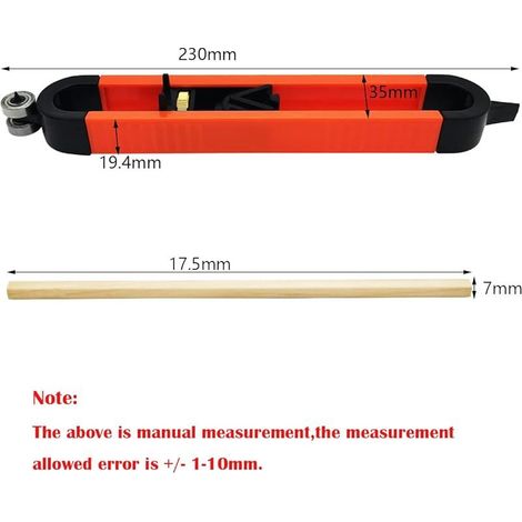 Jauge de Contour, Outil de Scribe de Jauge de Contour, Duplicateur de forme irrégulière avec serrure, pour le travail du bois, la construction, le bricolage (orange) (1/4)