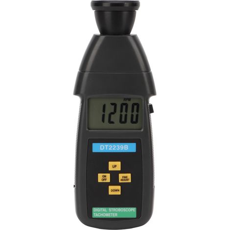 Tachymètre laser DT2239B sans contact, compteur de vitesse photoélectrique avec boîtier plastique, mesure de fréquence de scintillement, expédié sans pile, emballage triple protection à bulles, outil (1/5)
