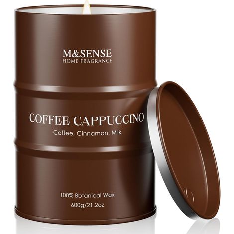Duftkerze Kaffee Cappuccino 600g Sojawachs 120h Brenndauer Weihnachtsdeko