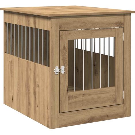 Meuble de cage pour chiens chêne artisanal 64,5x80x71 cm (1/5)