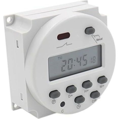 Interrupteur Commutateur Numérique à Cristaux Liquides programmable Relais CN101A DC 12V 16 Amp SPST (1/4)