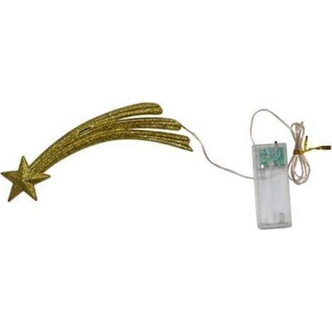 Stella cometa oro luci puntale luminoso cm 15 per albero natale capanna presepe decorazioni natalizie a batteria (1/4)