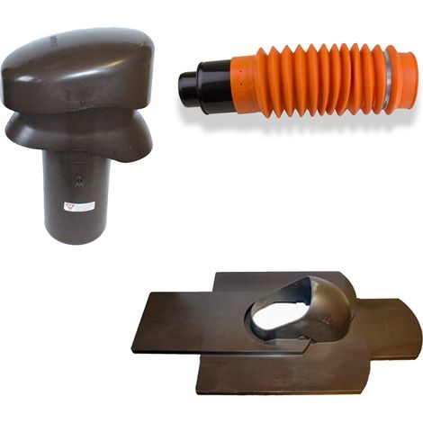 Klöber-Set11 Dachentlüftung DN110 Braun Biberschwanz Lüftungziegel (1/3)