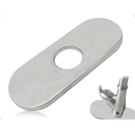 Wasserhahn-Abdeckung – 1 Stück – Gebürsteter Edelstahl – Dekorative Antikalk-Abdeckung – Küche und Bad – Silber (1/5)