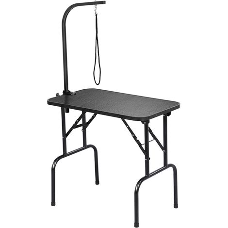Homevive Mesa de Peluqueria Canina Plegable Mesa de Aseo para Perro Mascotas Antideslizante Carga 100Kg Altura Regulable