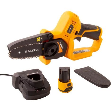 Motosega compatta Batavia Fixxpack 12V 1.0  (con batteria da 2,0 Ah e caricabatterie rapido da 2,4 A)
