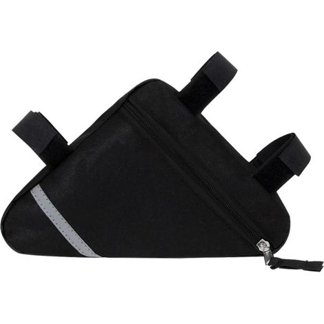 Sacoche triangulaire pour vélo, sacoche de cadre avant étanche, bord réfléchissant double face pour une sécurité accrue dans l'obscurité (noir) (1/2)
