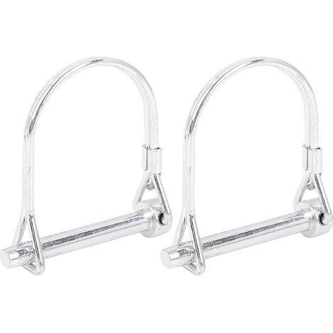2 Pcs Broche De Verrouillage Argent pour Remorque Vélo Dimensions: 58x52x17mm, Épaisseur Du Raccord: 37mm, Tige: 46x6mm, Verrouillage Rapide Et Sûr, Haute Capacité De Charge (1/5)