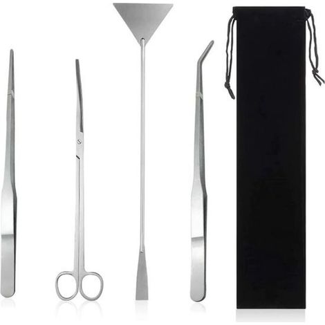 Kit tools for aquarium  4 pieces of supplies of terrarium including a long pliers to epiler for terrarium, a pliers of power supply, of the scissors aquarium, a scraper (1/5)