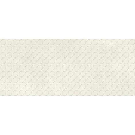 Carrelage effet Béton 3D Blanc Sable Circles 120x50x1 cm Mat Stavira - Mur intérieur (vendu par carton de 1,8 m²) - RO'MA CARRELAGE