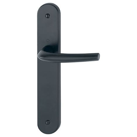 Ensemble de béquille San Diego - HOPPE AG - Noir mat - Plaque 240 x 40 mm - entraxe de fixation 195 mm - Bec de cane