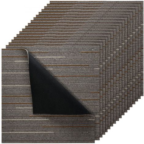 Losetas de Alfombra, 609,6 x 609,6 x 6 mm, Suelo de Moqueta Modular de 9 m², Fácil de Instalar y Reemplazar, para Apartamentos, Oficinas, Propiedades de Alquiler, Marrón Oscuro, 24 uds (1/5)