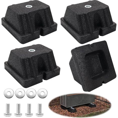 Juego de 4 amortiguadores de vibración para bombas de calor, 120 x 120 x 65 mm, patas antivibración para aire acondicionado, carga máxima 500 kg (4 piezas) (1/5)