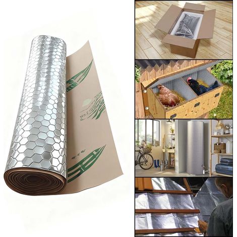 1 rouleau autocollant de tapis isolant en aluminium 46x100cm – Réduction du bruit et barrière thermique pour maison, crèche ou bureaux (1/5)