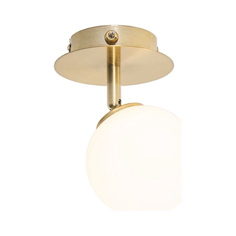 QAZQA Lampada da soffitto/parete athens-opal - Moderno - Acciaio,Vetro - Bianco/Oro - Tondo Max. 1 x Watt