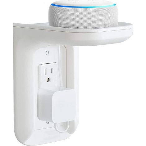Kompatibel mit Echo/Google Wifi/Sonos, universelle Wandhalterung mit integriertem Kabelmanagement, Lautsprecherhalterung (Weiß), 1 Stück